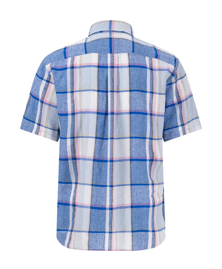 Overhemd korte mouw blauw