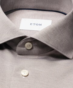 Heren overhemd lange mouw bruin