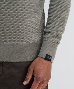 Heren trui met rits groen