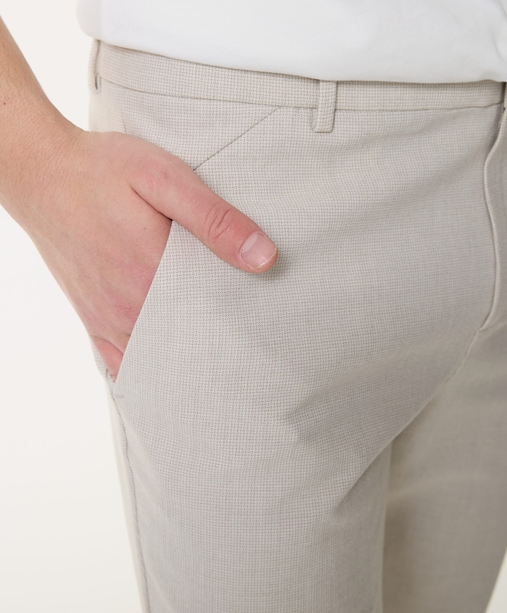 JOSHPL 189 BEIGE MICRO CHECK heren broek beige