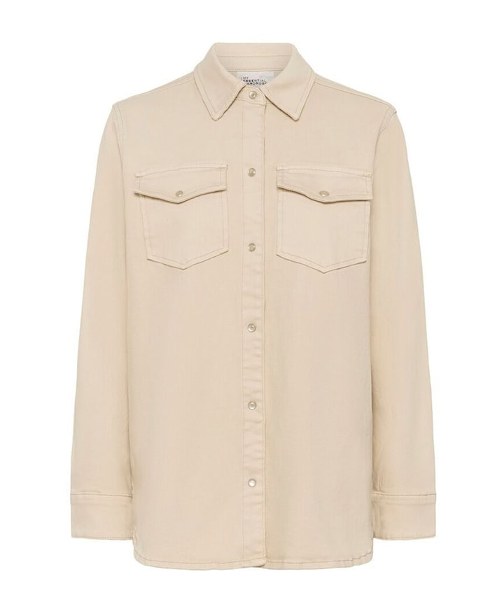 Dames spijkerblouse beige