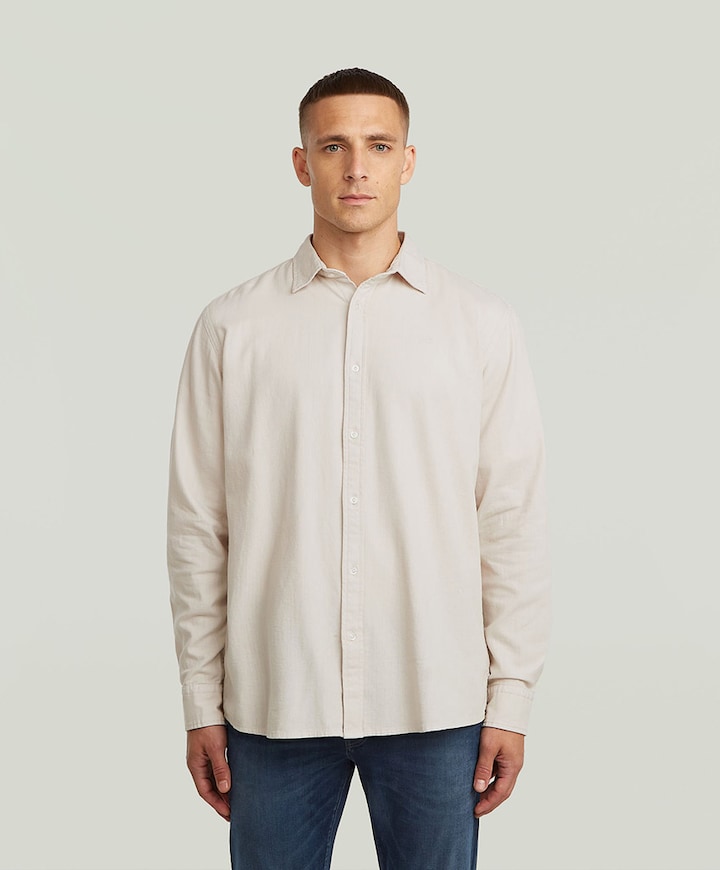 Heren overhemd lange mouw wit