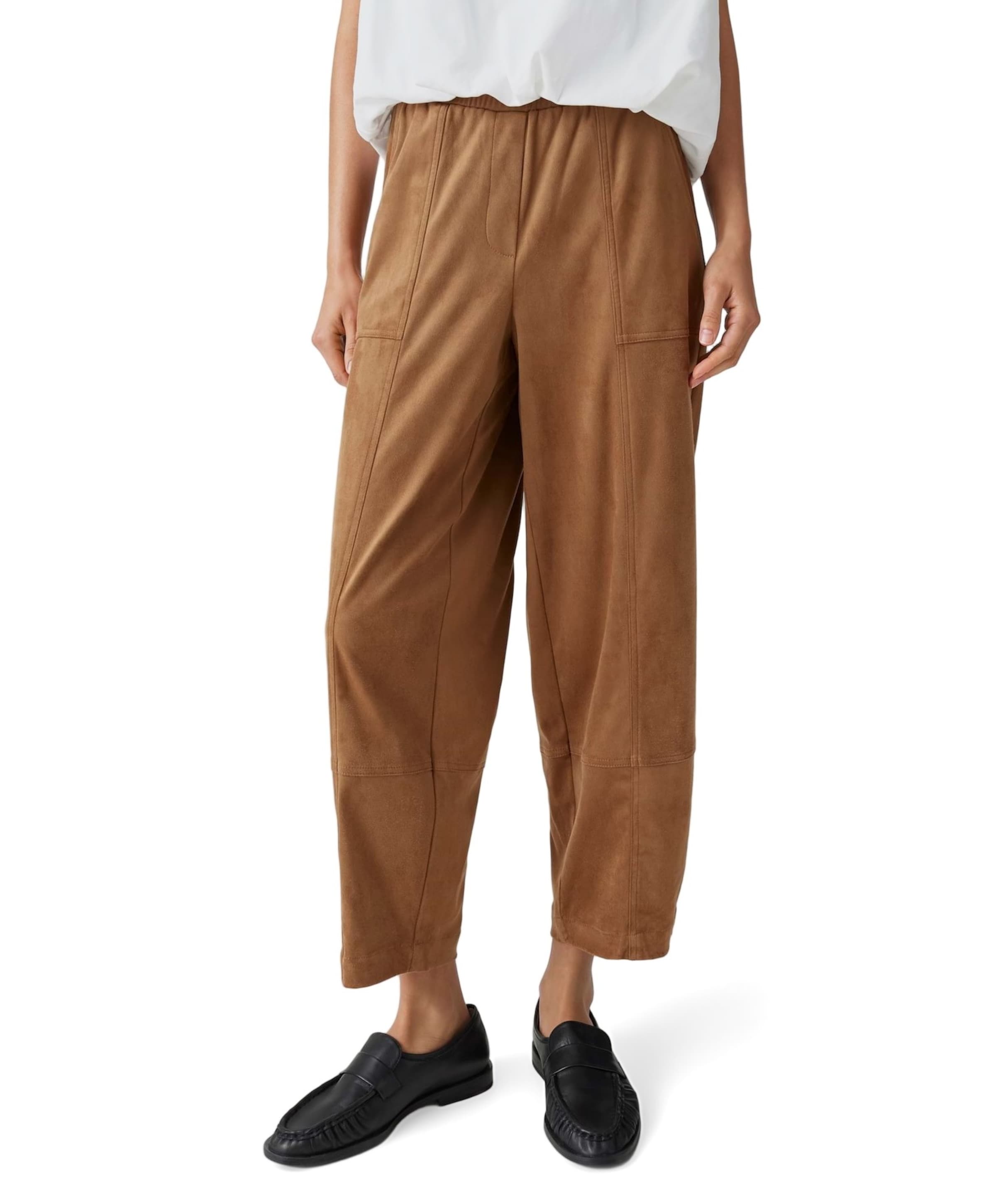 Myha barrel velours dames broek bruin