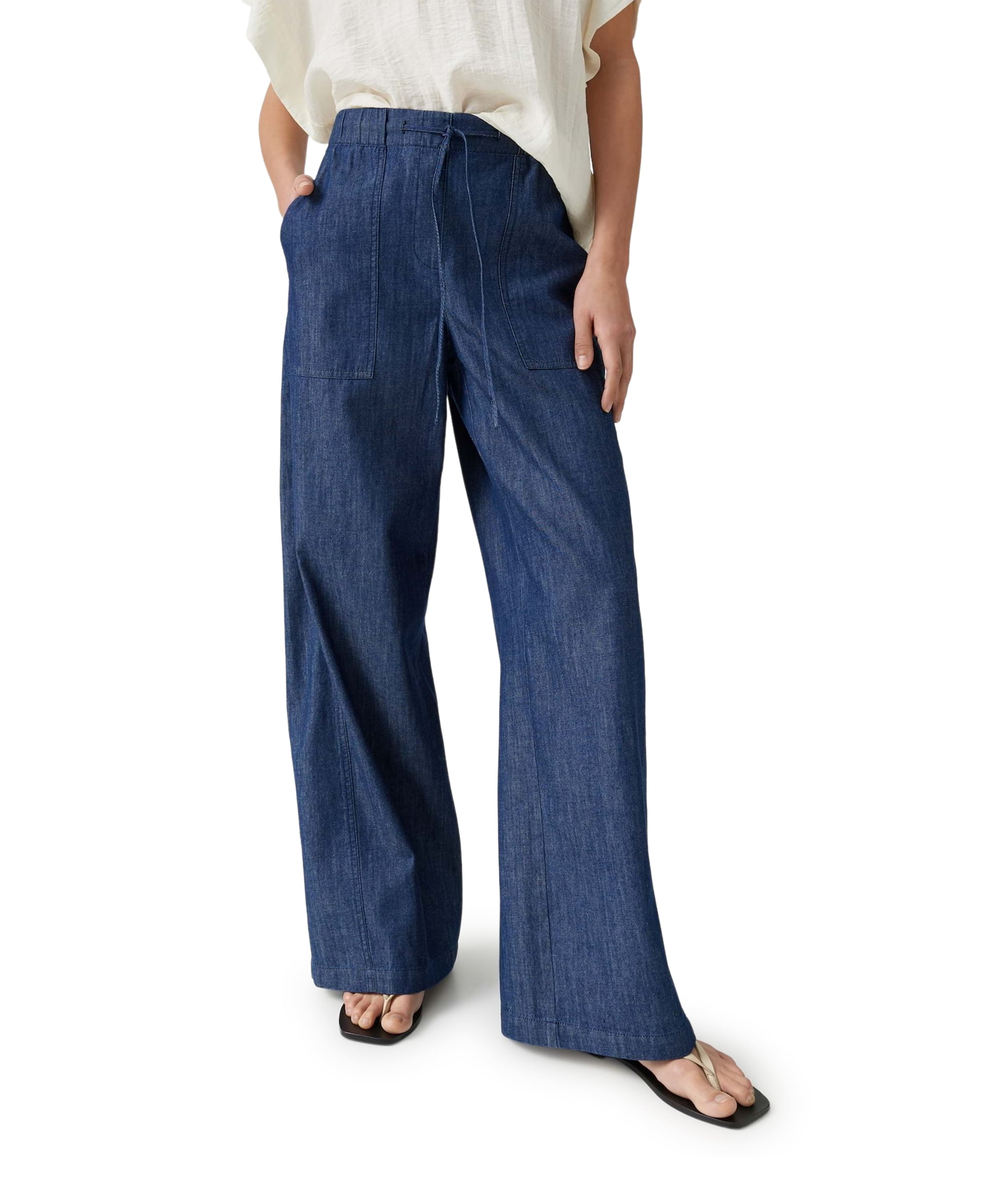 Melane line dames broek blauw
