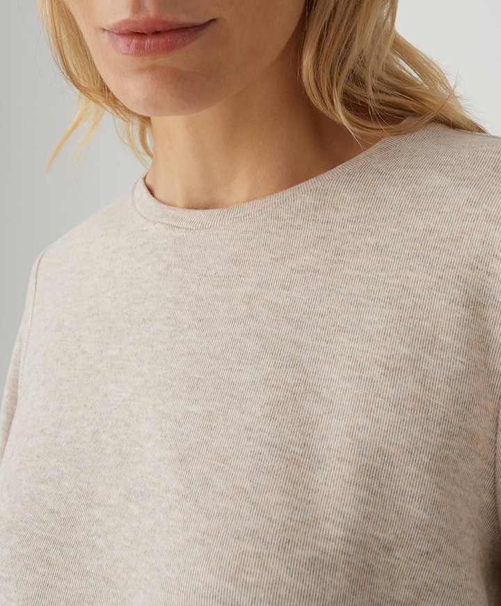 Dames longsleeve beige