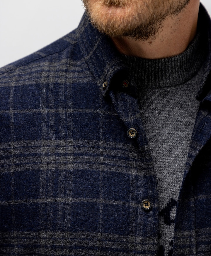 Heren overshirt blauw