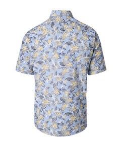 Heren overhemd korte mouw blauw