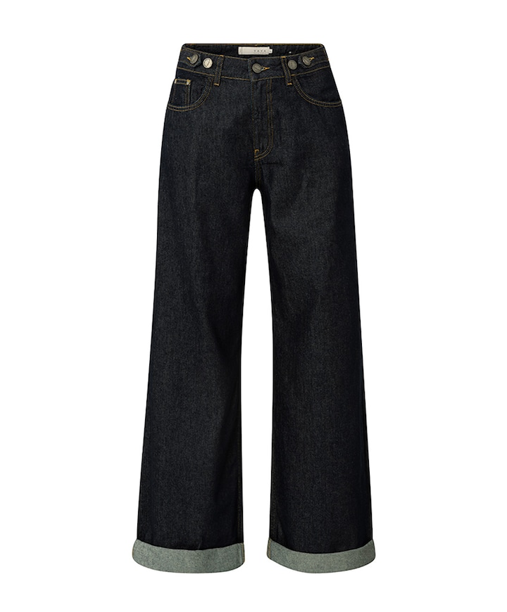 Loose fit with roll-ups broek blauw