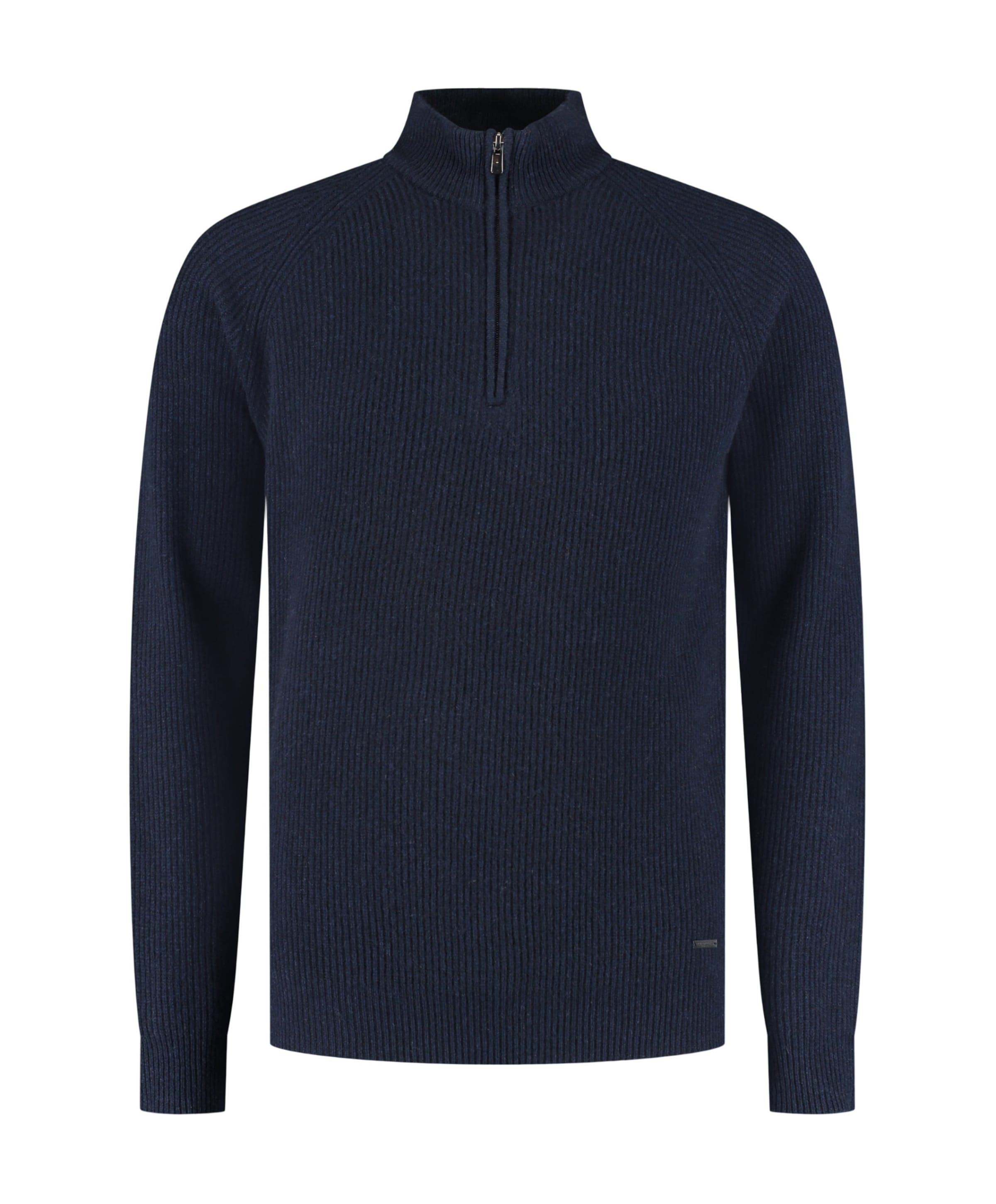 Heren trui met rits blauw