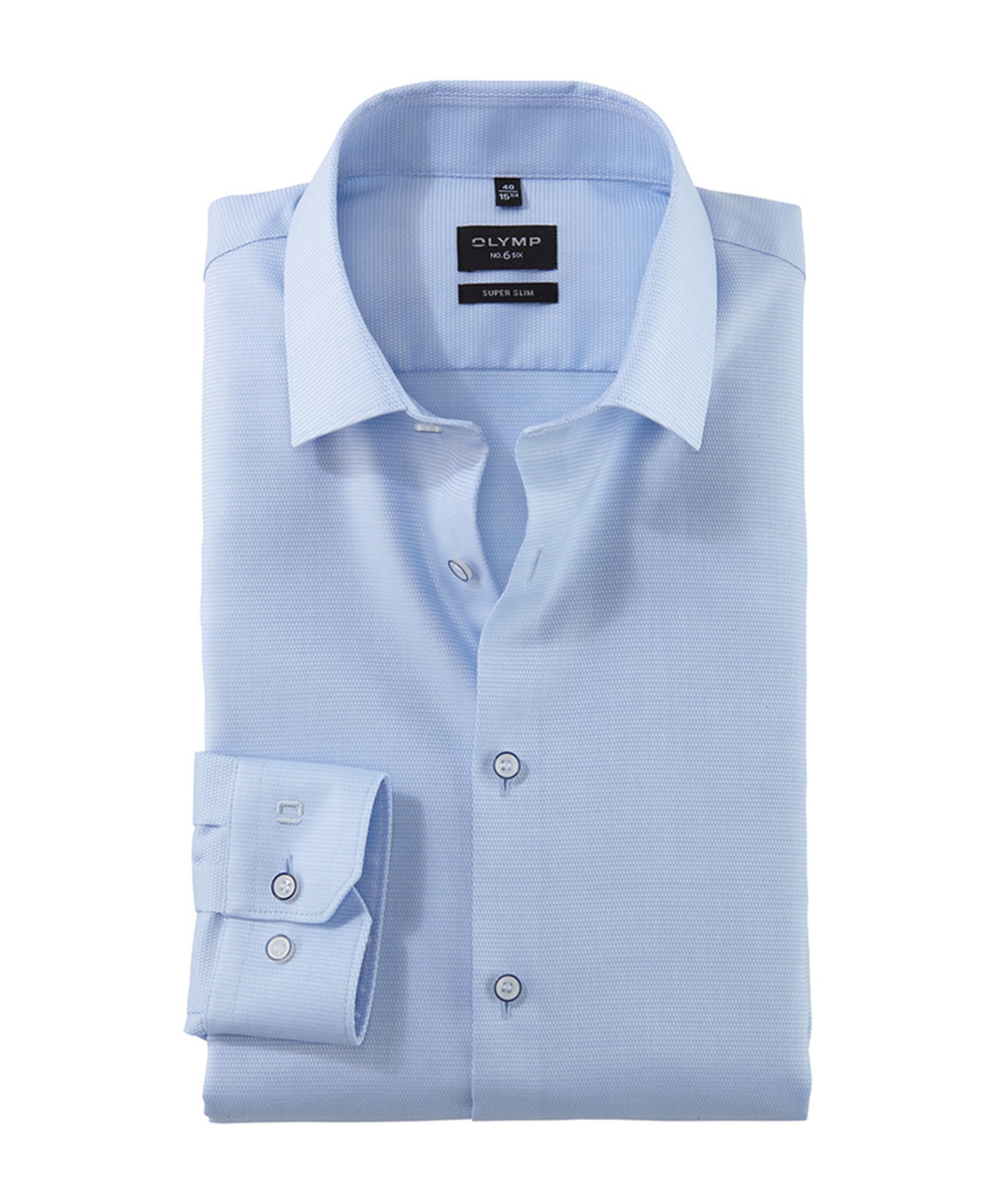 Heren overhemd lange mouw blauw