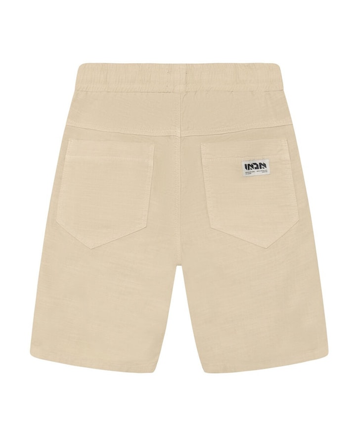 Loose Cotton Linen jongens korte broek beige