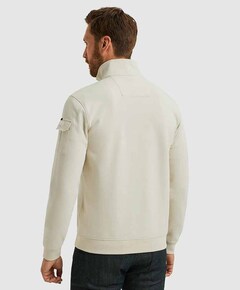 Heren trui met rits ecru