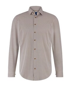 Heren overhemd lange mouw bruin