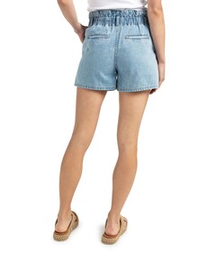 Denim with drawstring korte broek blauw