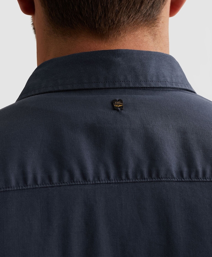 Heren overhemd lange mouw blauw