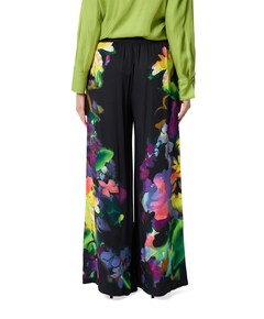 Broek viscose bedrukt recht dames broek multicolor