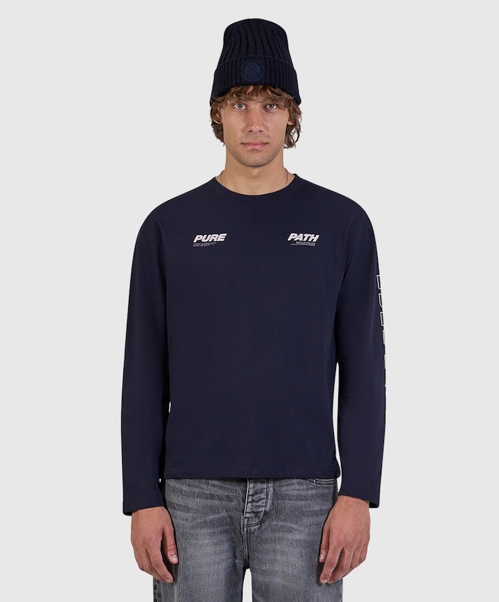 Heren longsleeve blauw
