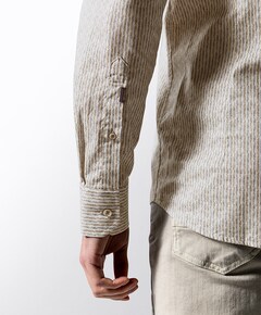 Heren overhemd lange mouw beige