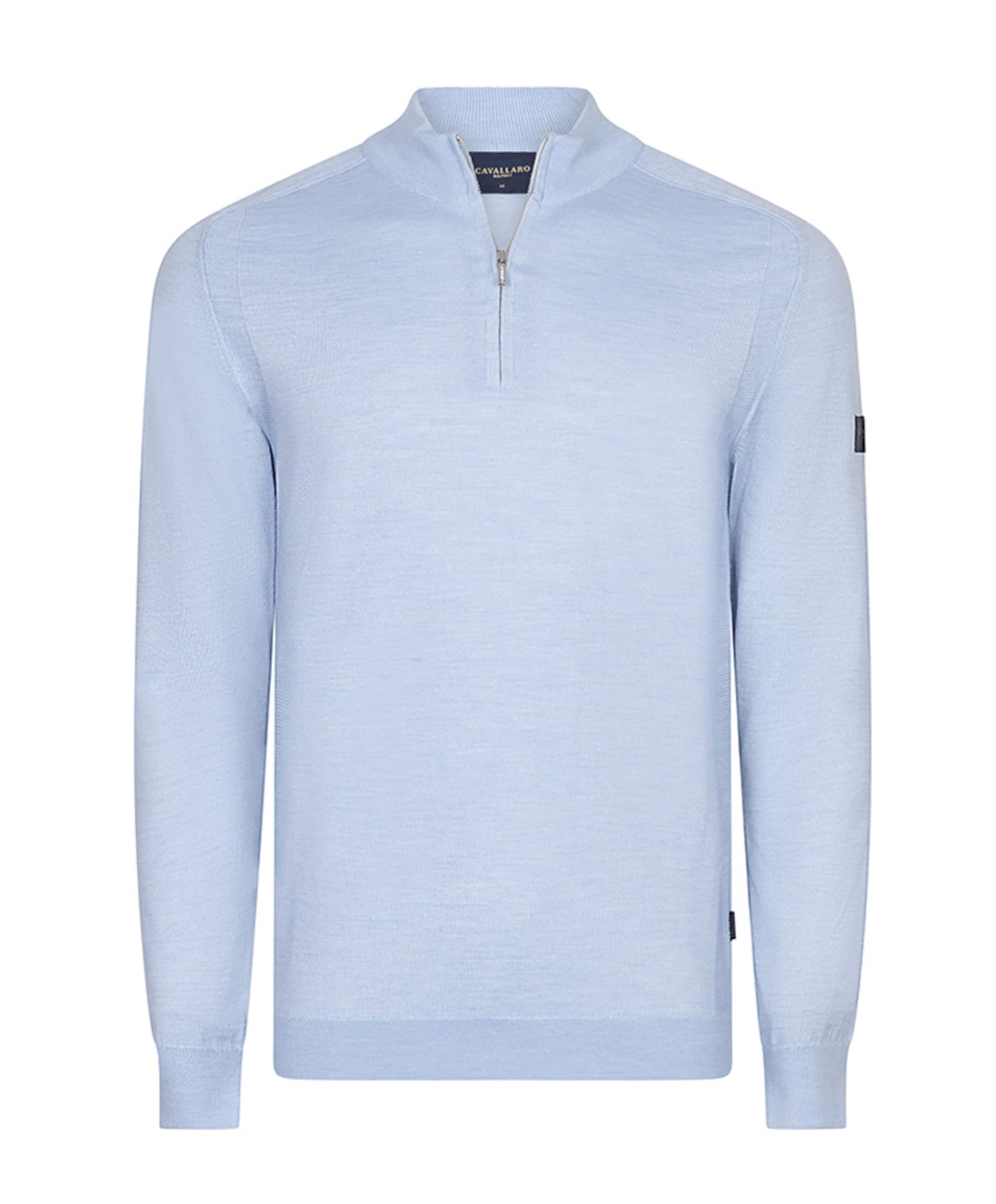 Heren trui met rits blauw