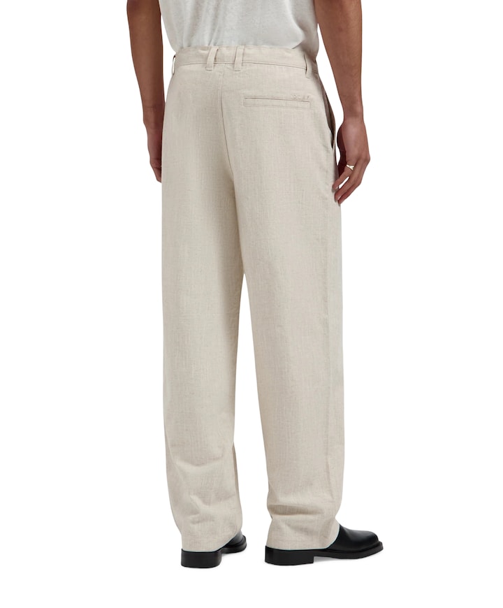 Linen Barrel Leg Pants heren pantalon beige
