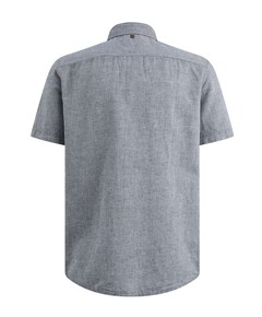 Heren overhemd korte mouw blauw