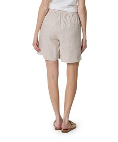 Cami Linen/Visco Pinstripe dames korte broek beige