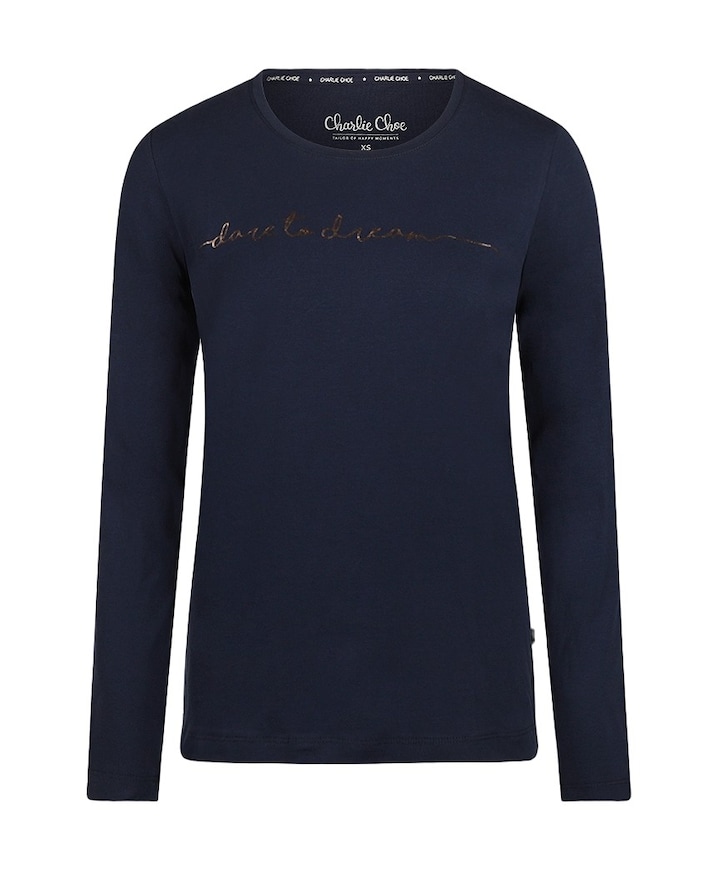 Dames pyjamatop blauw