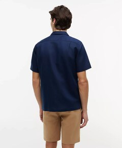 Heren overhemd korte mouw blauw
