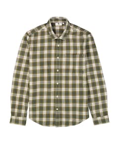 Heren overhemd lange mouw groen