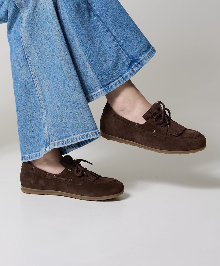 dames mocassins bruin