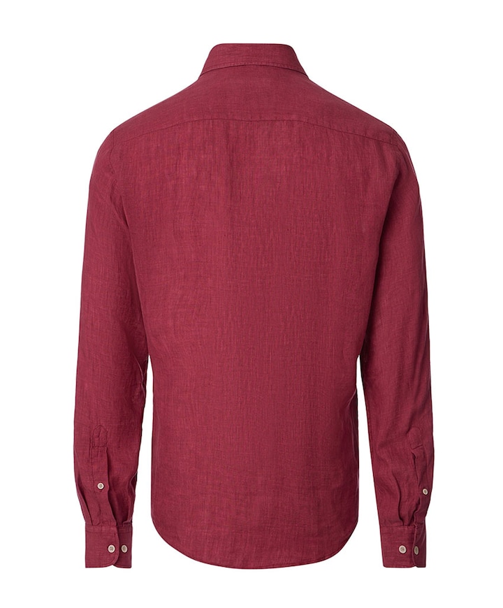 Heren overhemd lange mouw rood