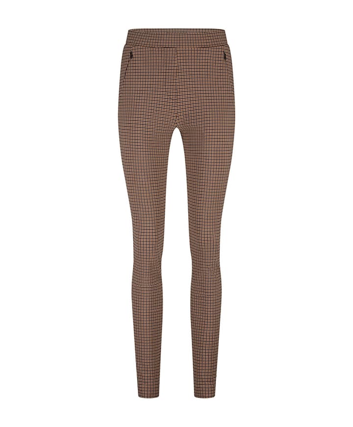 Alma check broek beige