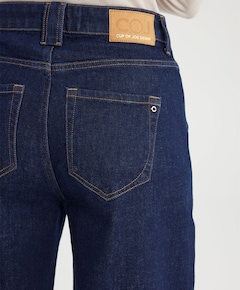 high waist wide leg dames jeans blauw