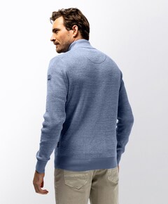 Heren trui met rits blauw