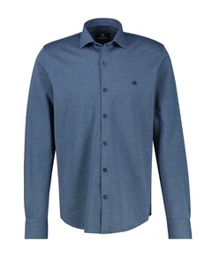 Heren overhemd lange mouw blauw