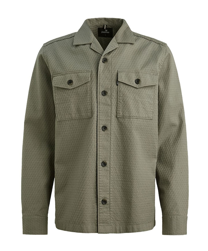 Heren overhemd lange mouw groen