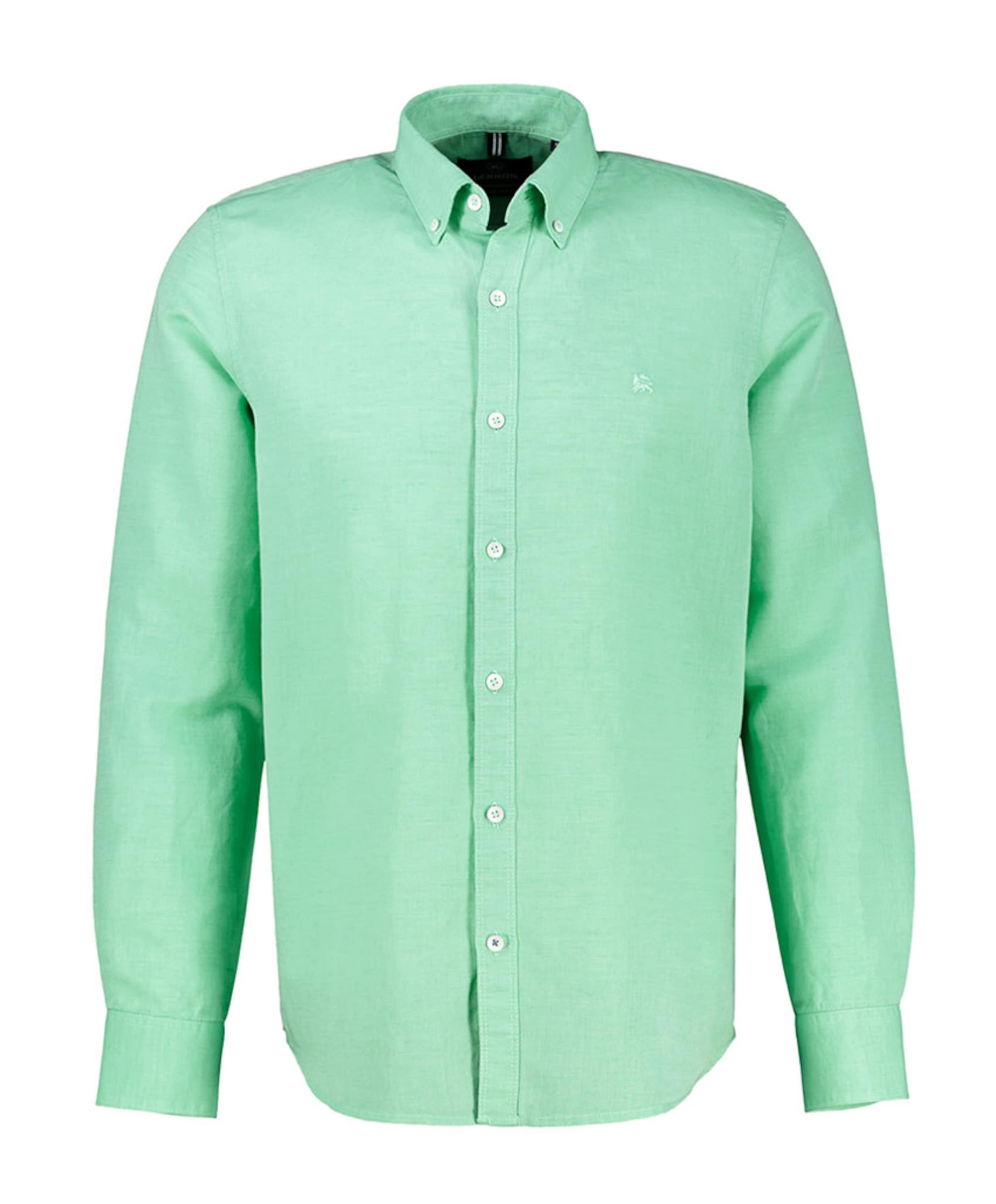 Heren overhemd lange mouw groen