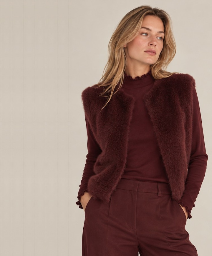 Dames gilet bordeaux
