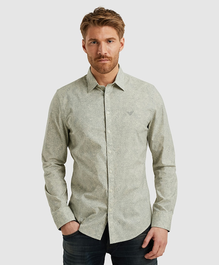 Heren overhemd lange mouw ecru