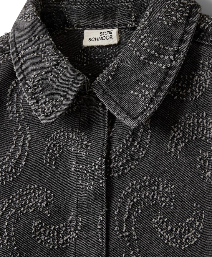 Meisjes blouse lange mouw grijs