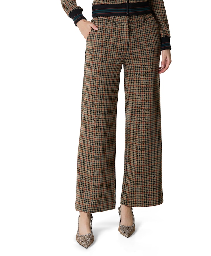 Federica Vine Jacquard dames broek beige