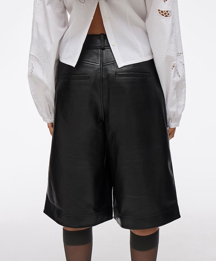 ROUCELIA RW LEATHER COLOTTES bermuda zwart