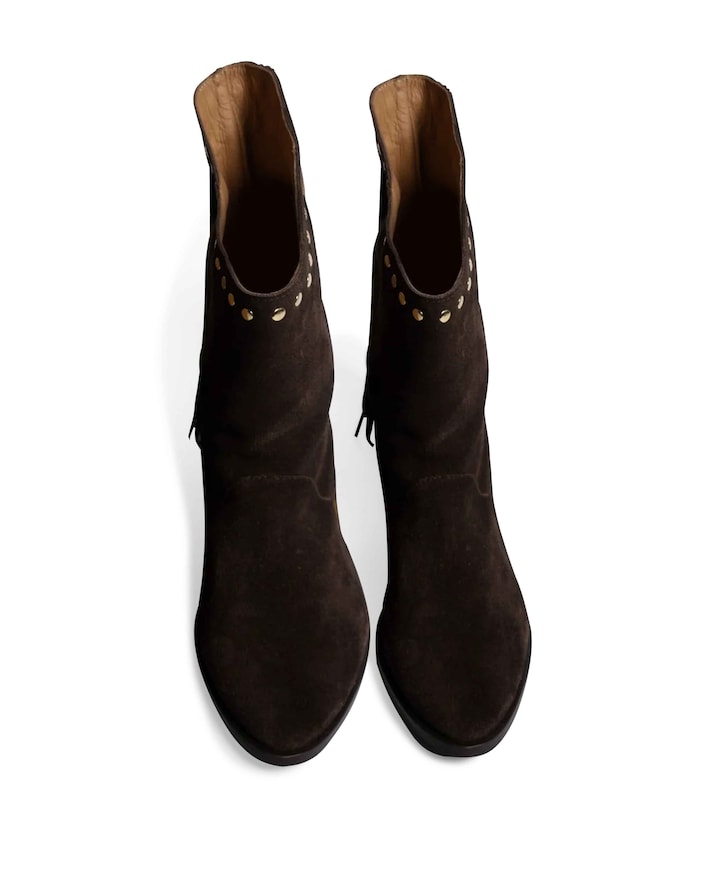 Fringe enkellaarzen bruin