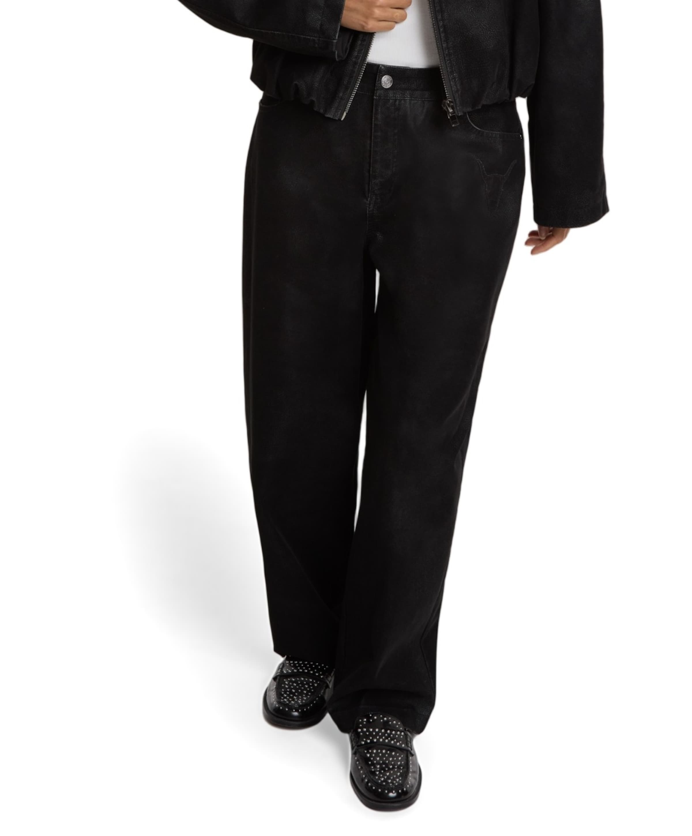 FAUX SUEDE dames broek zwart