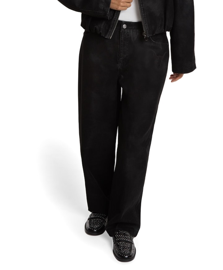 FAUX SUEDE dames broek zwart