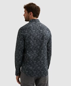 Heren overhemd lange mouw blauw