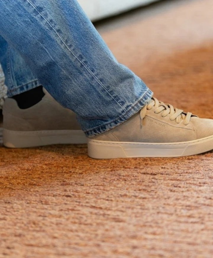 heren sneakers beige