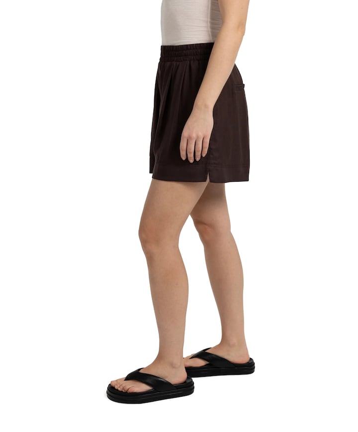 Geweven met hoge taille dames korte broek paars