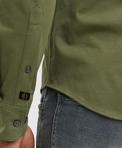 Heren overhemd lange mouw groen