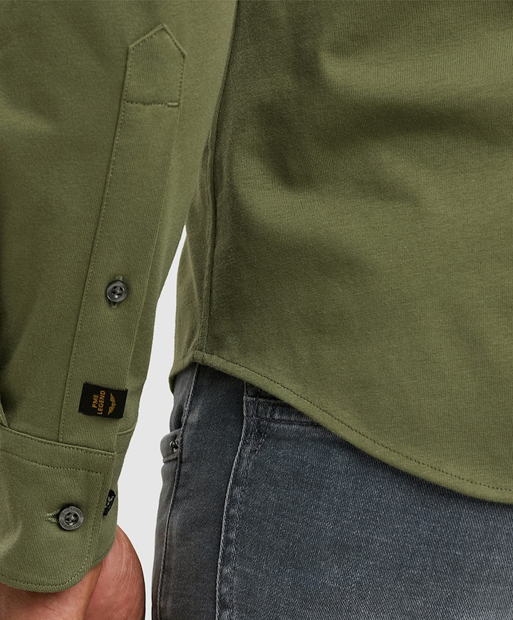 Heren overhemd lange mouw groen